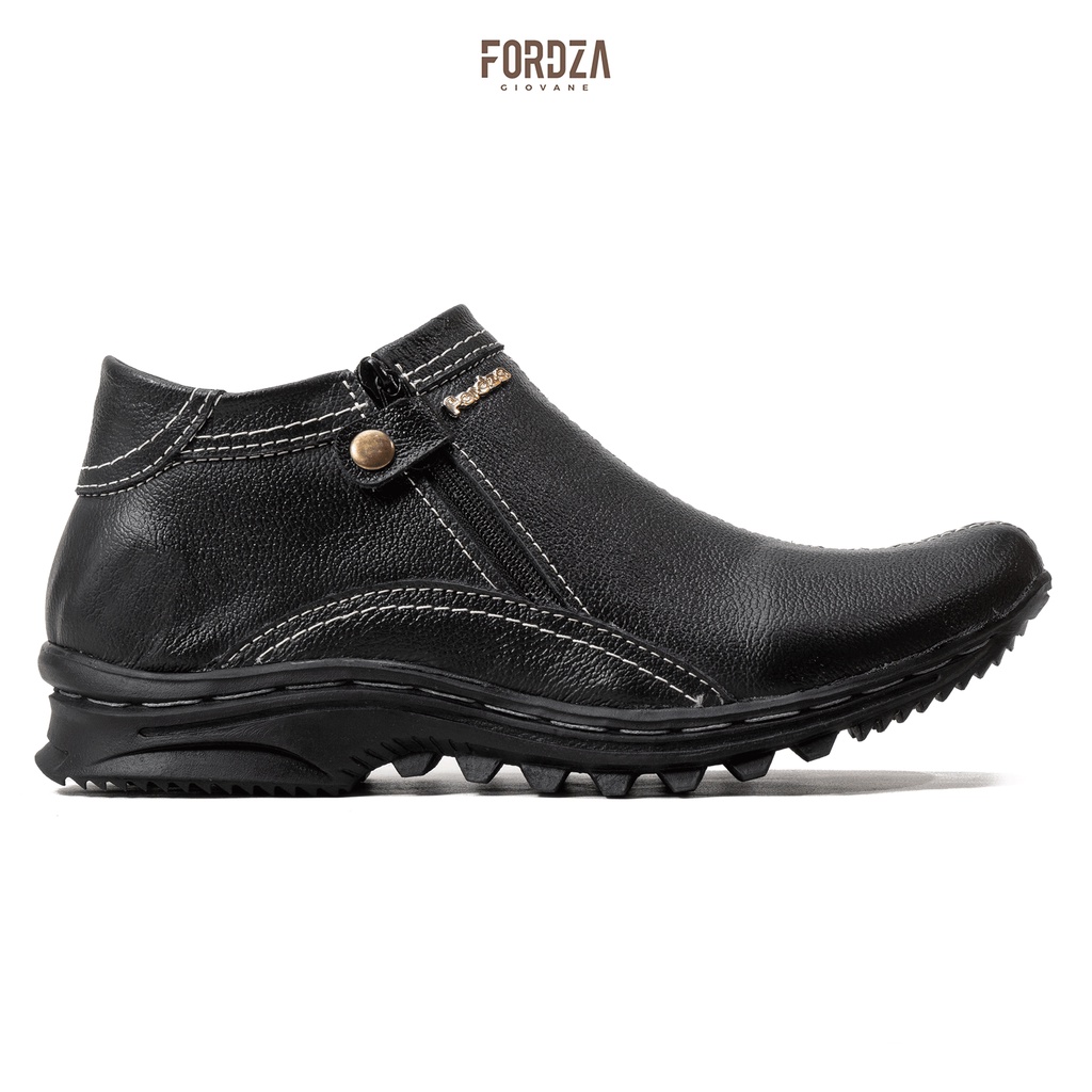 Sepatu Pria Boots Casual Kulit Asli Wing Double Zipper Original Hand Made T001