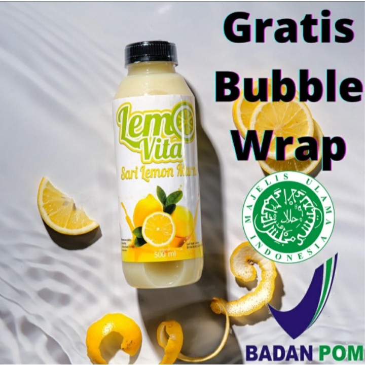 BPOM 500ml Lemovita Fresh Sari Lemon Jus Murni 100%  Tanpa Pengawet