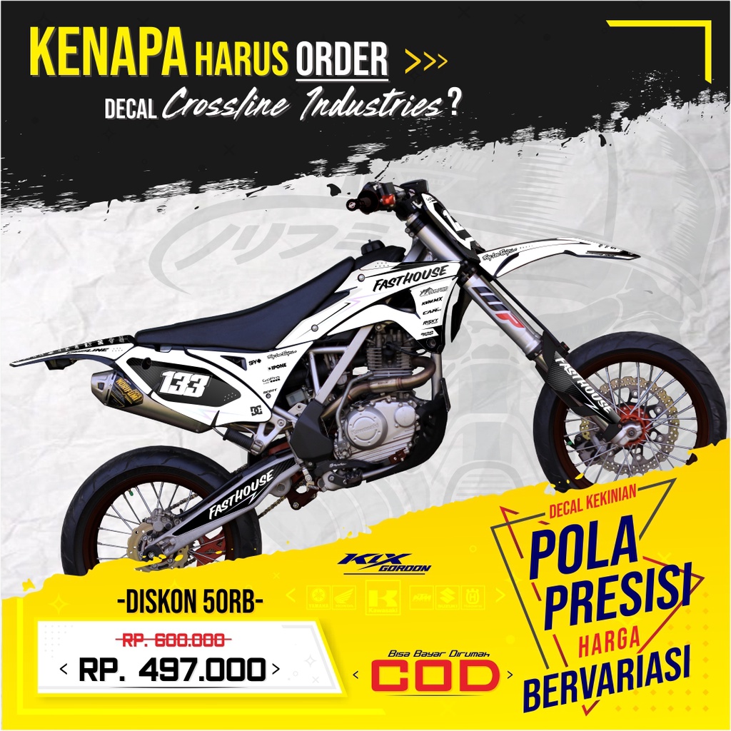 Decal KLX Gordon Supermoto Fasthouse Decal Klx Bf Decal KLX BF 150 Laminasi Tebal