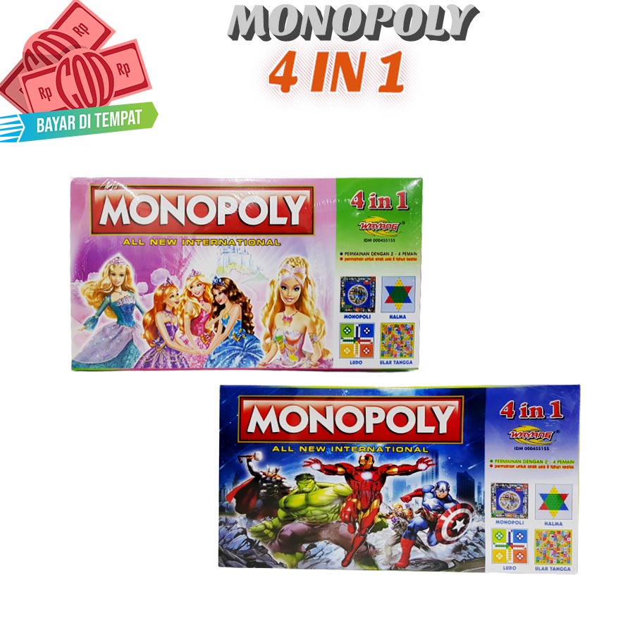 Mainan Monopoly 4in1/ Mainan Monopoli 4in1/ Mainan Monopoli 7003