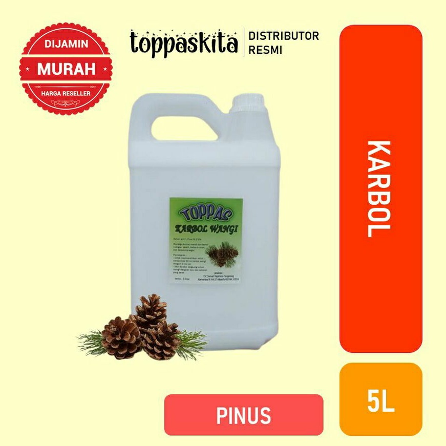 Toppas Karbol Sereh Pine Pinus Kopi 5 liter / Pembersih Kamar Mandi &amp; Lantai Termurah