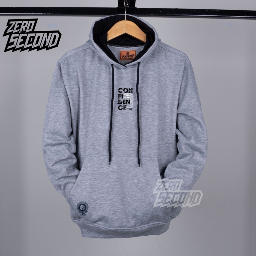 suiter pria hoodie terbaru 2021 keren gaya distro Bahan Tebal G28 sweater cowok original brand Confidence Zero.Second