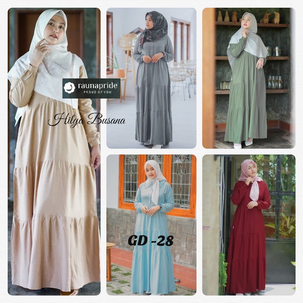 Rauna Gamis Wanita Kekinian Rayon New / RGD - 28 / Fashion Muslim