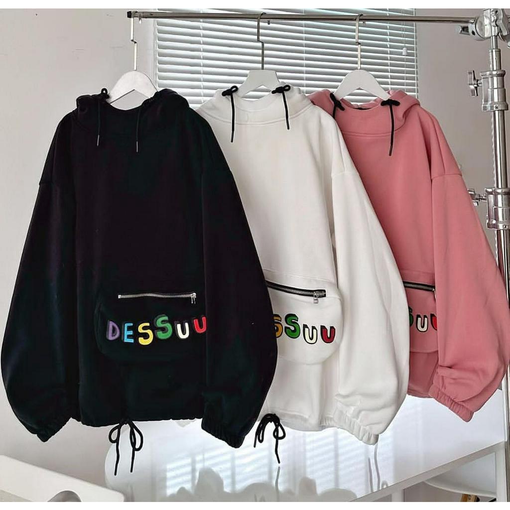 DESU SWEATER HOODIE POCKET WANITA OVERSIZE | SWEATER OUTWEAR WANITA LONGGAR KEKINIAN