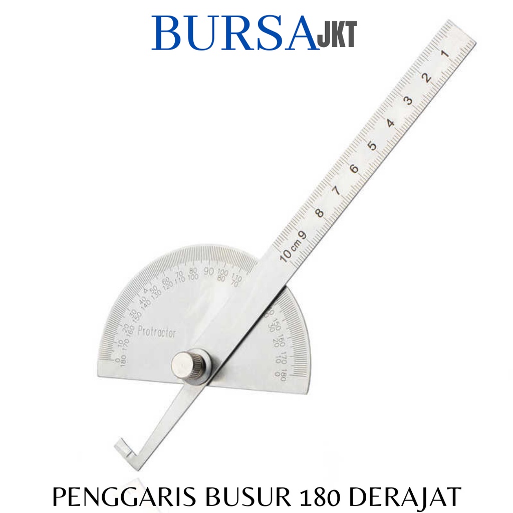 PENGGARIS BUSUR 180 DERAJAT STAINLESS STEEL PENGUKUR SUDUT