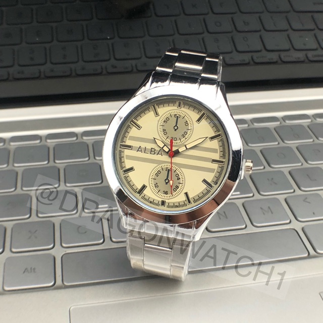 ［Ready Stock］Jam tangan fashion rantai couple mural kaca biru   S1128