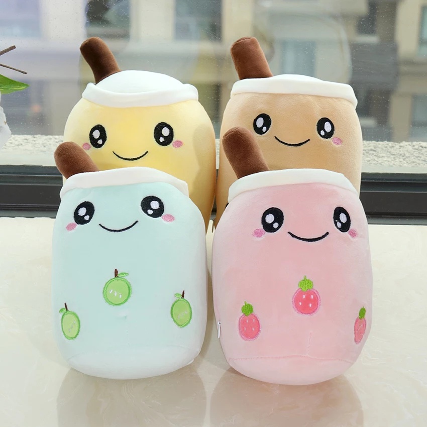 Boneka Boba Milk Tea Bubble Drink Minuman Plush Doll Premium Murah ukuran S 25 cm