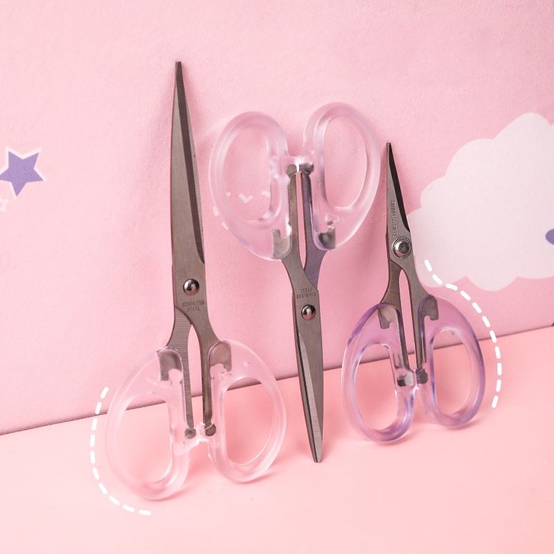 Simple Transparent Frosted Scissors Portable Office Scissors