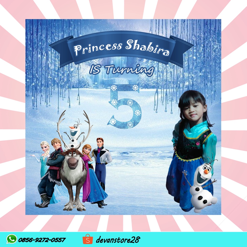 Backdrop Banner spanduk Ulang Tahun Frozen Termurah
