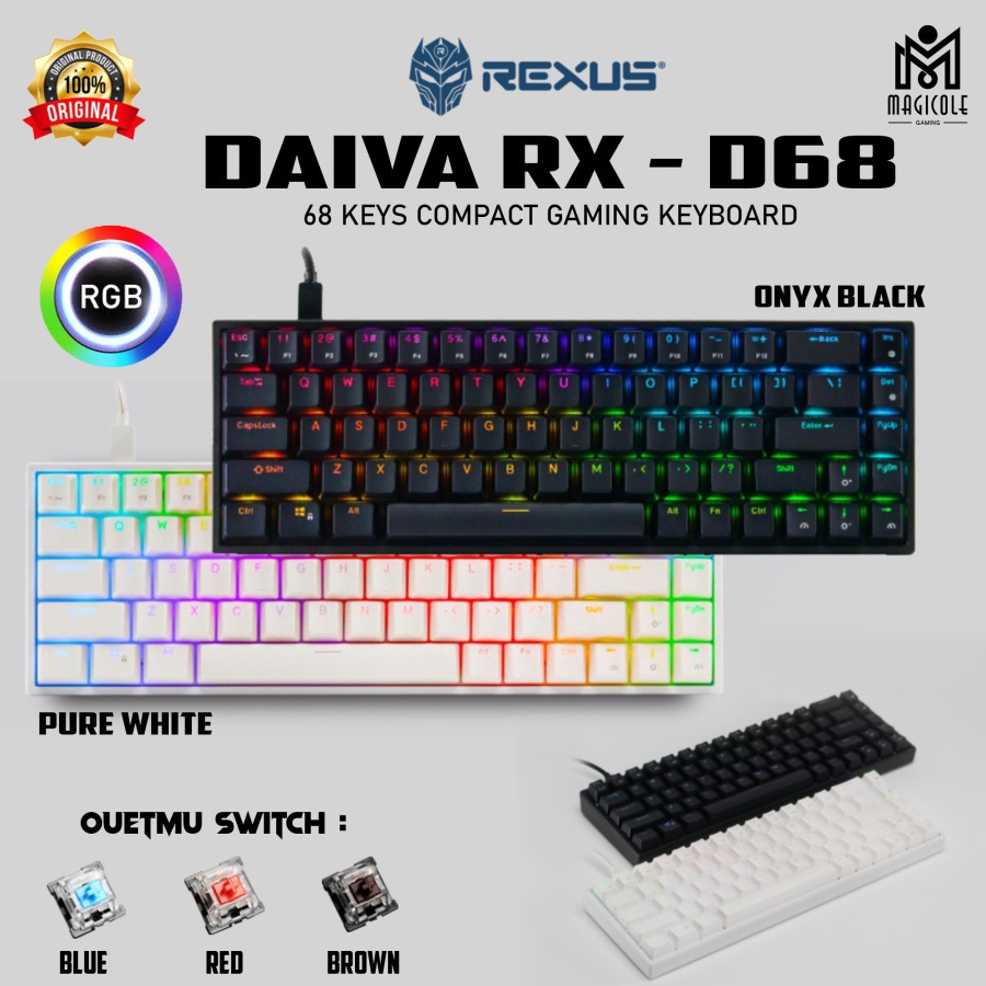 Rexus Keyboard Gaming Mechanical Daiva RX-D68 / D68