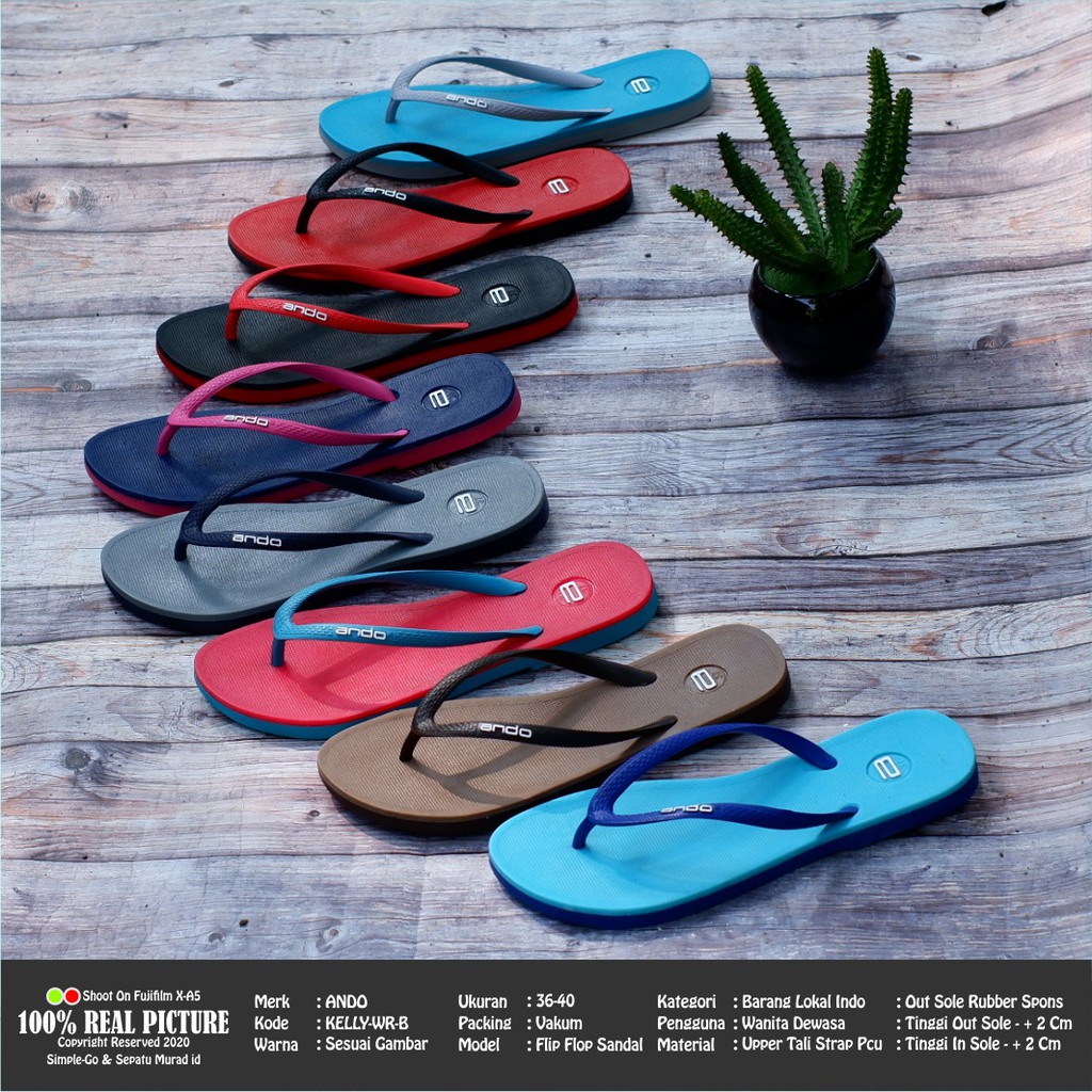 sandal jepit wanita flat ando KELLY original UK 36-40