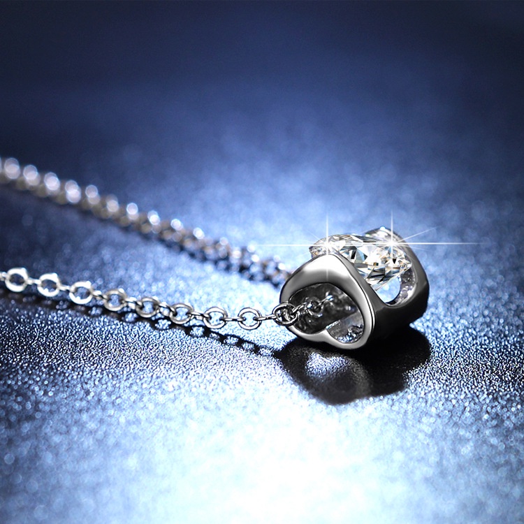 925 perak murni Angel kiss pendant Kalung berlian kalung untuk wanita Moissanite perhiasan fashion sederhana gaya Korea