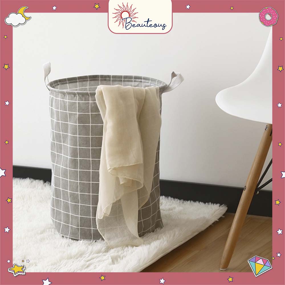 Keranjang Baju Kotor Laundry Bag Canvas Tempat Mainan Storage Box