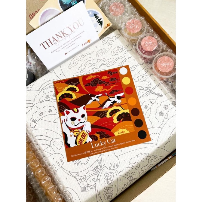 

Paint By Number [Lucky Cat!] | ByPainters | Painting Kit | 20x20cm ---READY---