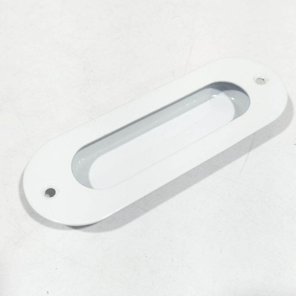 Handle Pintu Rumah Geser Oval Putih Sliding Geser Tanam (E5130)
