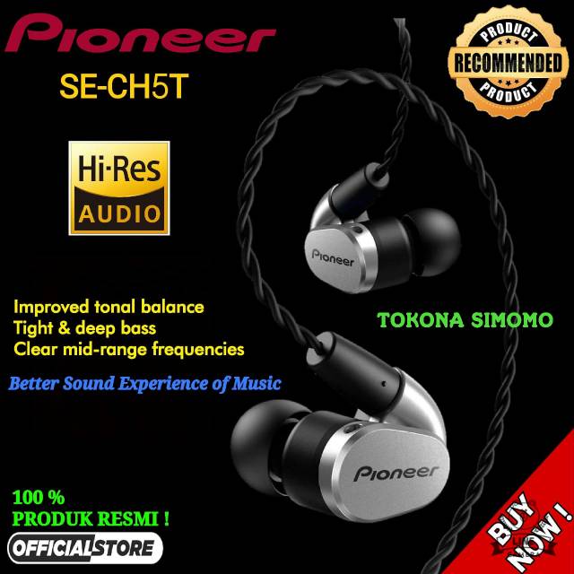 Pioneer Se Ch5t Hi Res In Ear Ergonomic Tangle Resistant Headphones Shopee Indonesia