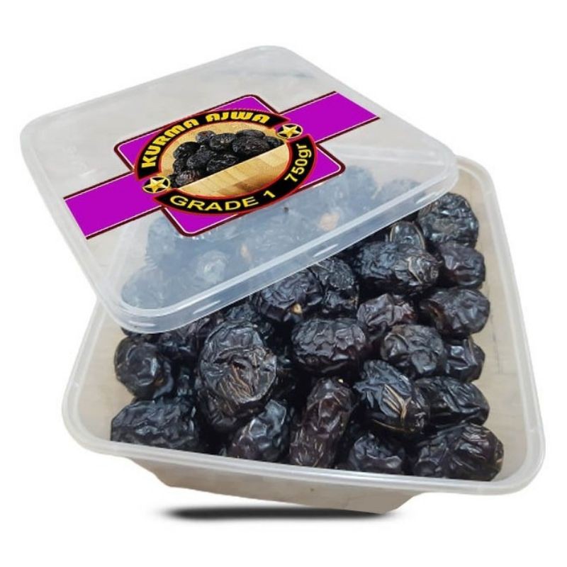 

Kurma Ajwa Grade 1 750gr/Kurma Nabi Asli/Kurma Ajwa Madinah/Ajwa Premium Jumbo