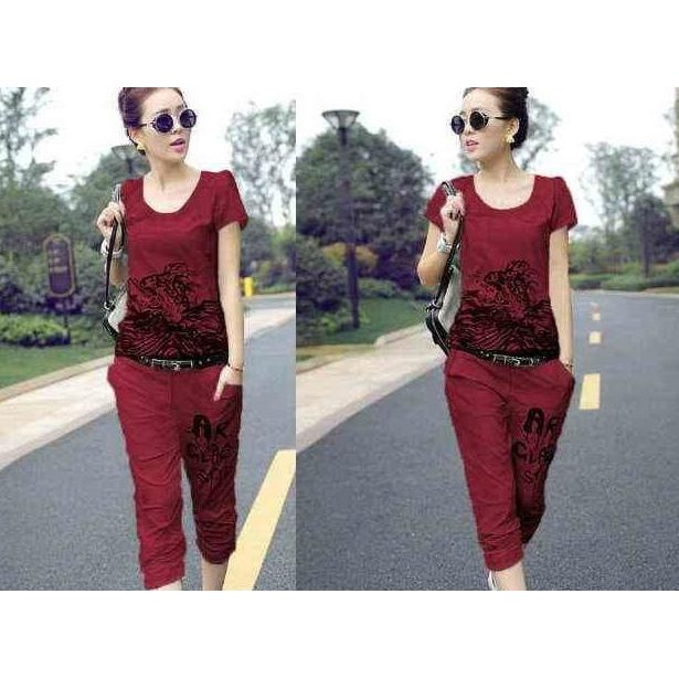 Setelan Baju Wanita / Baju Senam Sport / Baju Santai Wanita / Kaos