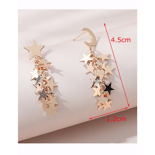 LRC Anting Tusuk Fashion Golden Little Star Earrings Y65619