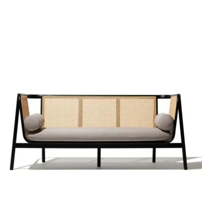 Kursi Bangku Kayu Jati Rotan Bangku Tamu Minimalis Dudukan Busa Bangku Panjang Kombinasi Rotan Bangk