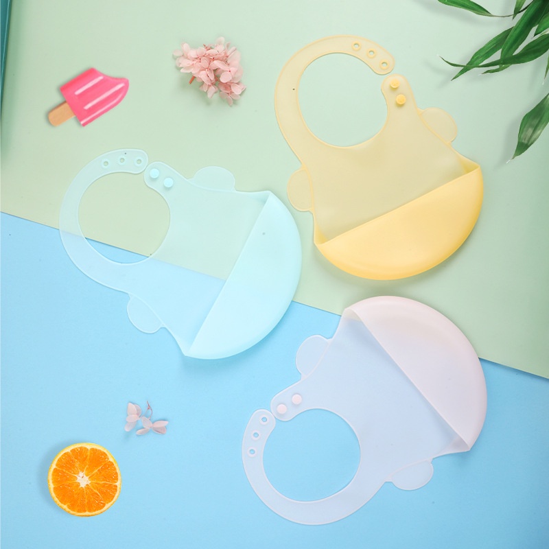CUCI GUDANG  Bib Silicone waterproof / BIB makan anak / Bib anak / Bib Silikon Premium (Ringan) / Ce