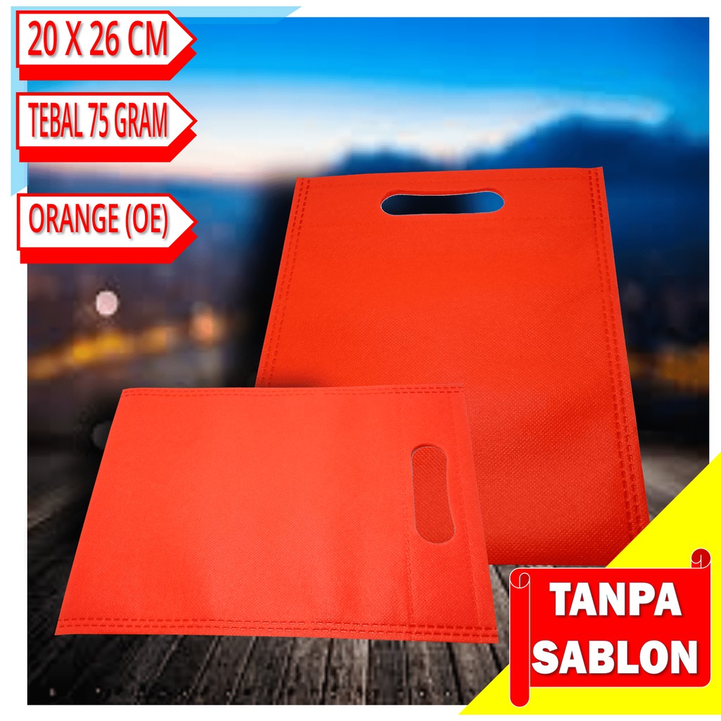 

Tas Spunbond Model Plong 20 x 26 cm warna Orange (OE)