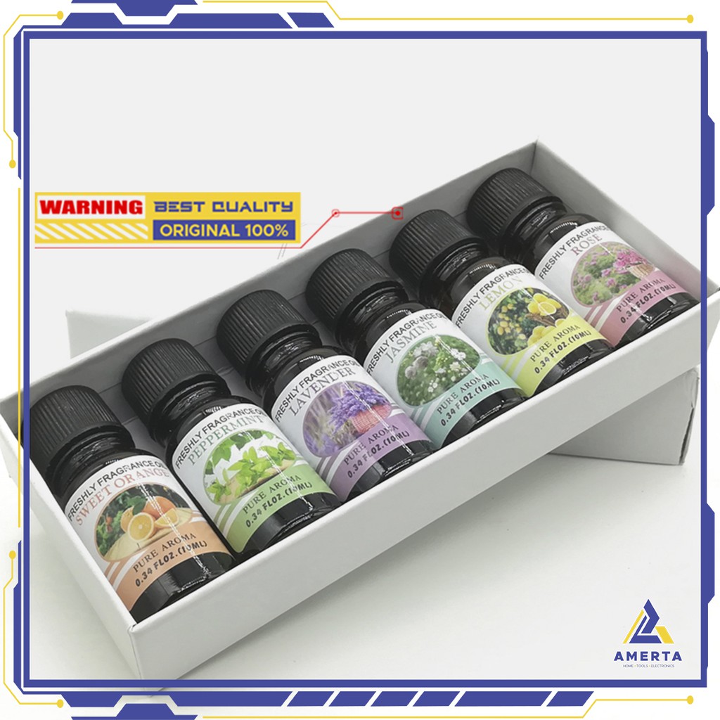 Aroma terapi | Pure Aroma | Essential Oil | Minyak Pengharum Ruangan 10ml isi 6pcs