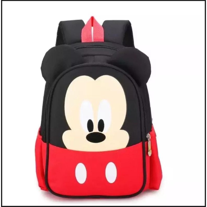 TAS RANSEL MICKEY MOUSE KARTUN ANAK SEKOLAH PEREMPUAN TK SD PINK LUCU MURAH HITAM MERAH TERLARIS AWE
