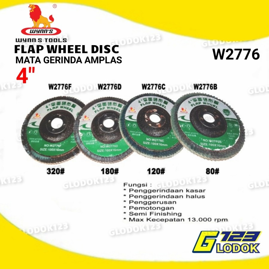 Mata Gurinda Amplas Gerinda Batu Poles Potong Besi 4INCH Flap Wheel Disc