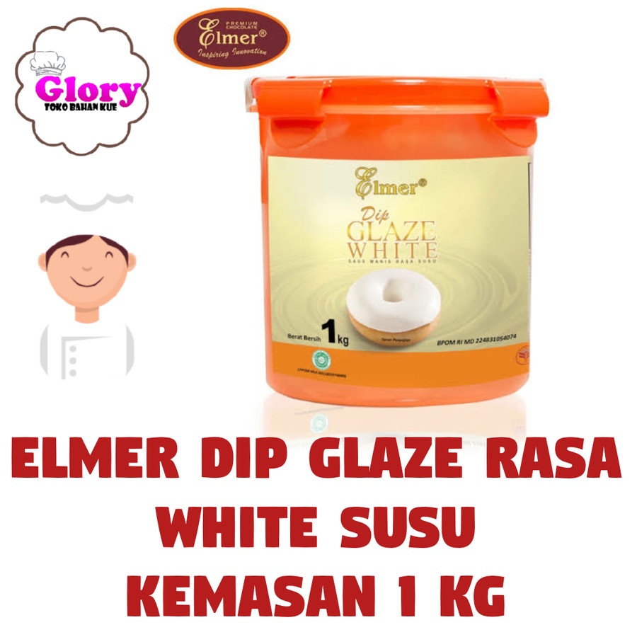 

elmer glaze 1kg white susu / topping donat/ topping kue