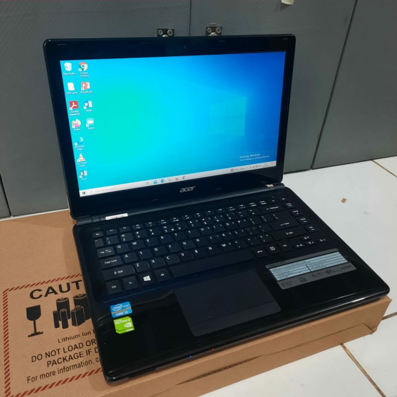 Laptop Acer Aspire E1-470G Cor i3 Dualvga Nvdia Geforce 820M 2GB Ram 4GB HDD 500GB Layar 14 inch Windows 10