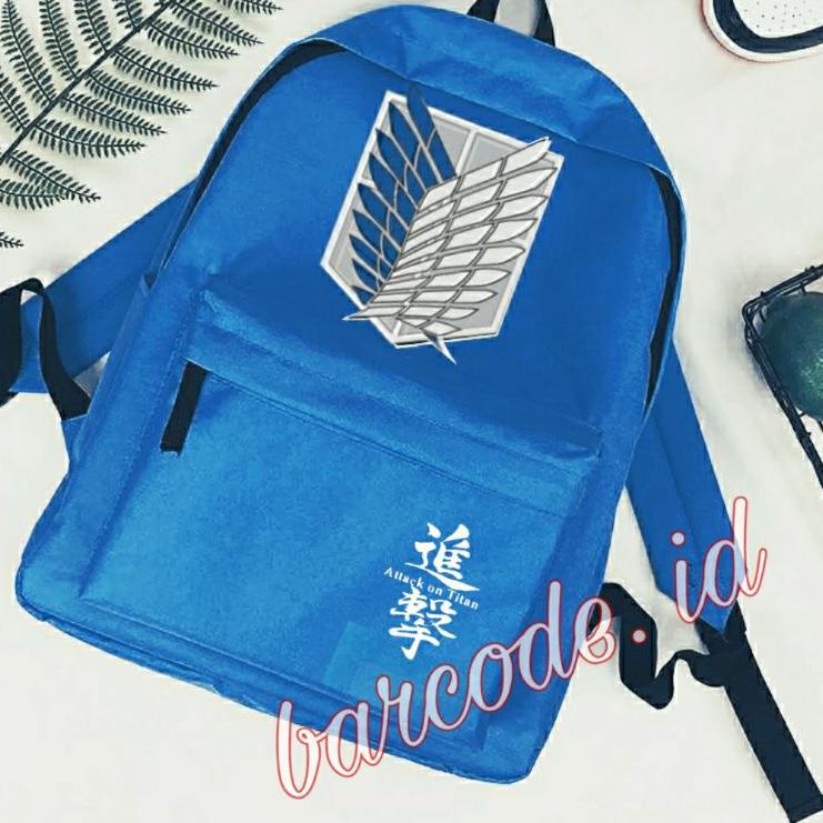 Murah Pilihan Tas Sekolah Ransel Pria Backpack Fashion Cowok Cewek SMP SMA SD SMU Murah Peonia Kent Distro Murmer Anime AOT Denim Attack on titan