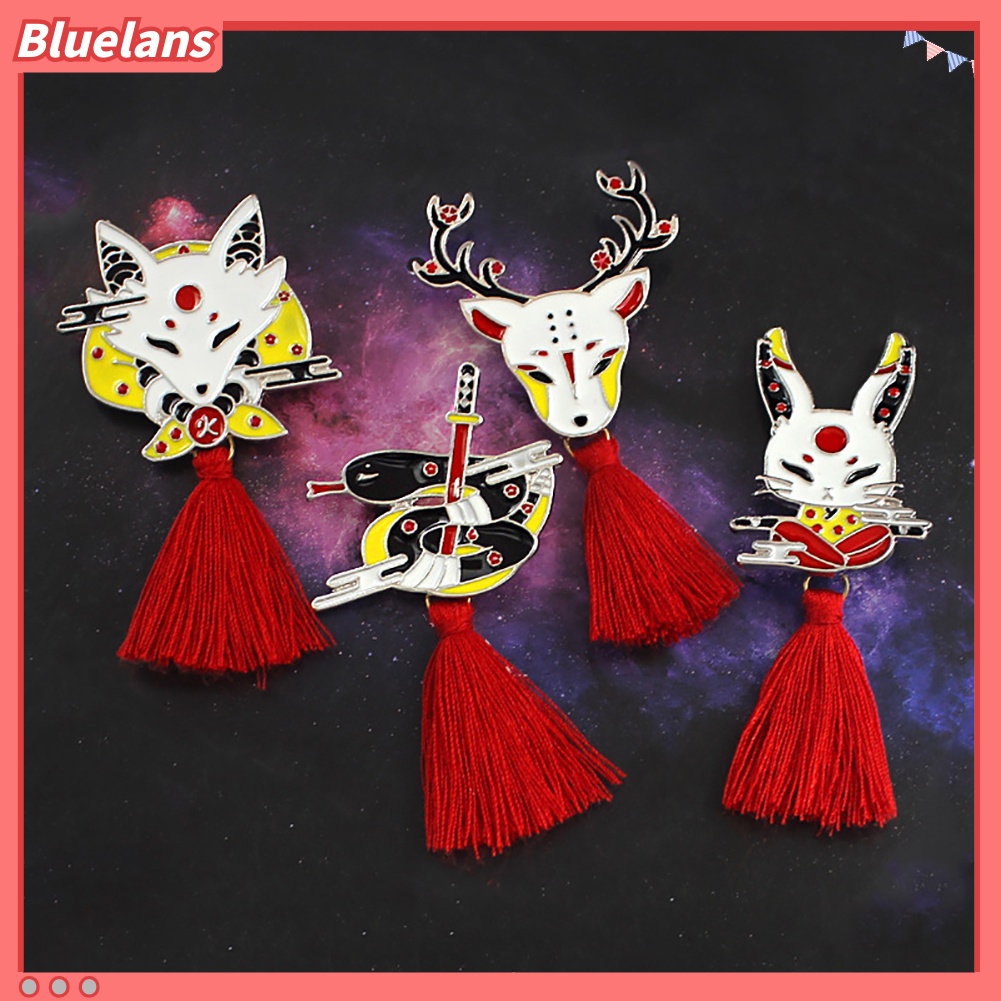 Bluelans Bros Pin Enamel Unisex Desain Rusa Rubah Kelinci Rumbai Untuk Jaket Denim