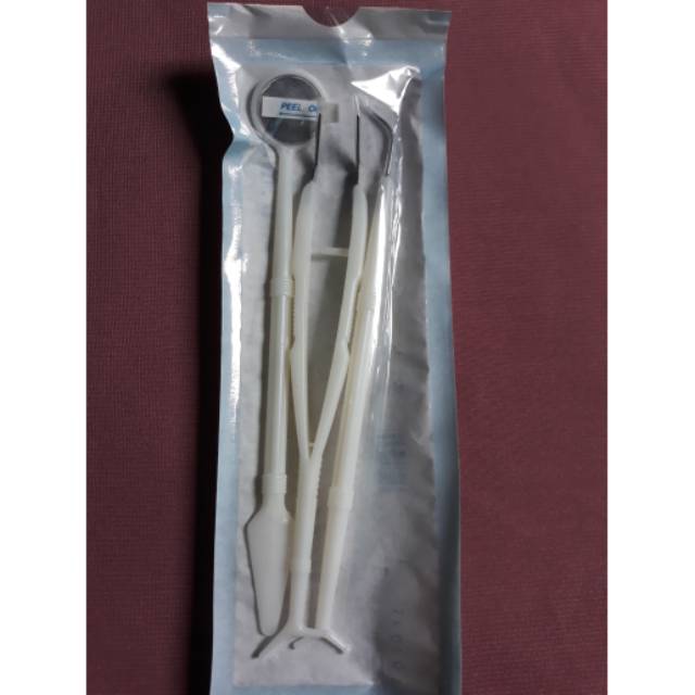 Disposable dental kit dental kit disposable kit 3 in 1 sonde kaca mulut pinset behel
