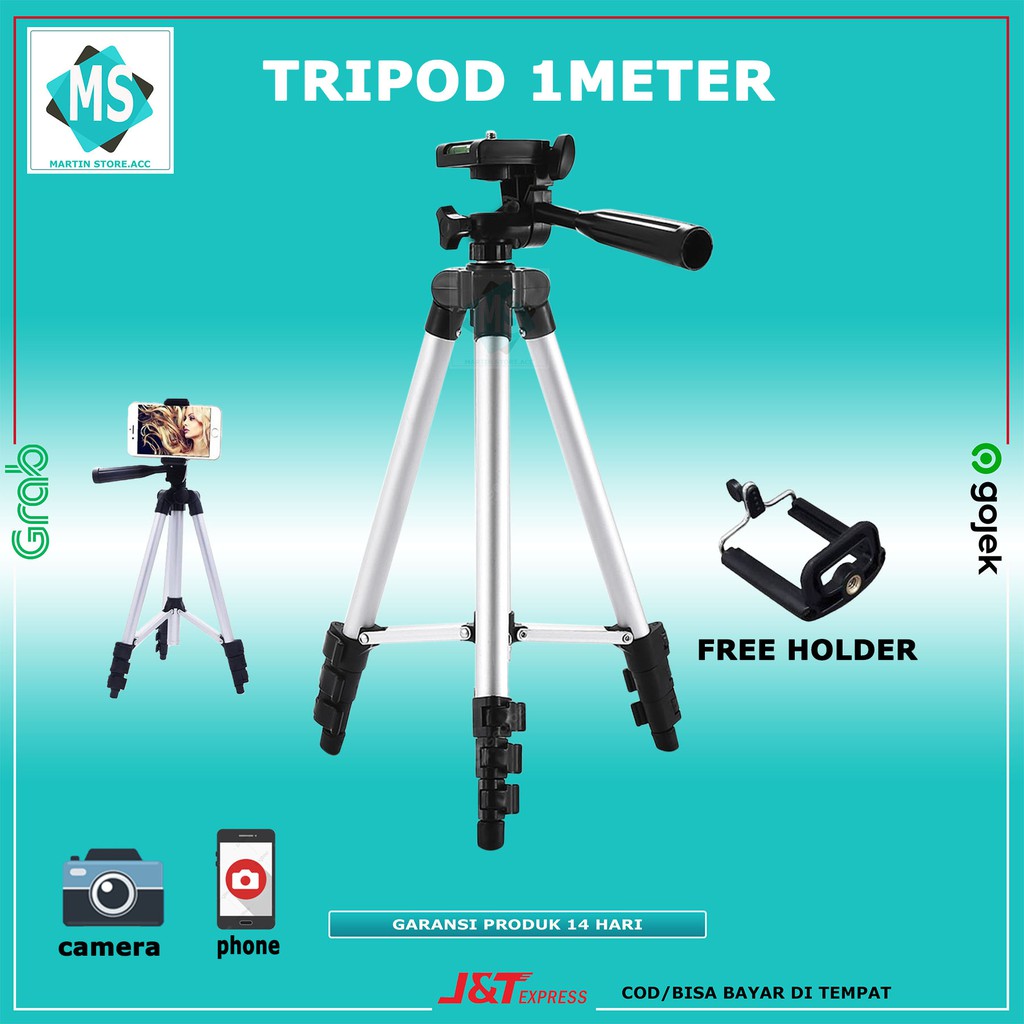 Tripod Hp / Tripod Kamera 1 meter / Tripod Handphone Free Holder U