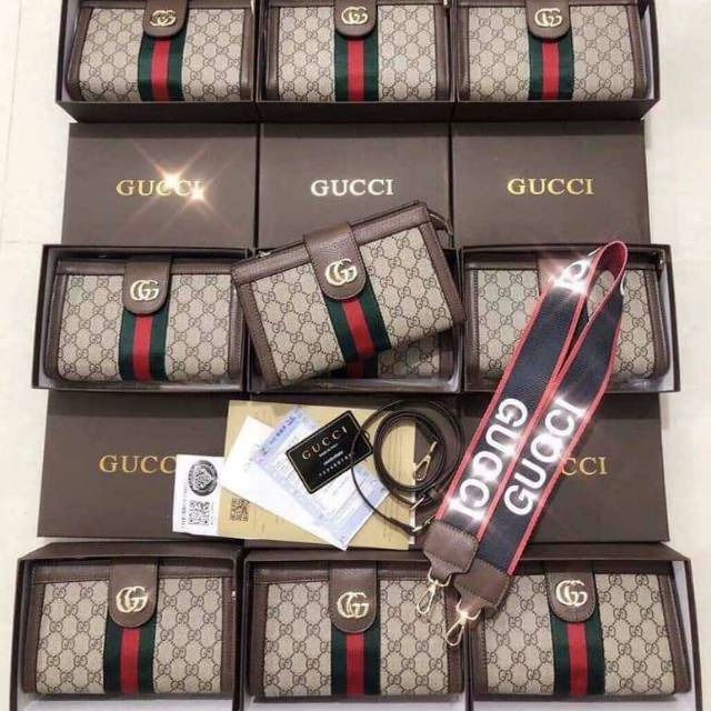 GUCCI CLUTCH DOMPET TAS PESTA SELEMPANG SLING BAG SUPER PREMIUM