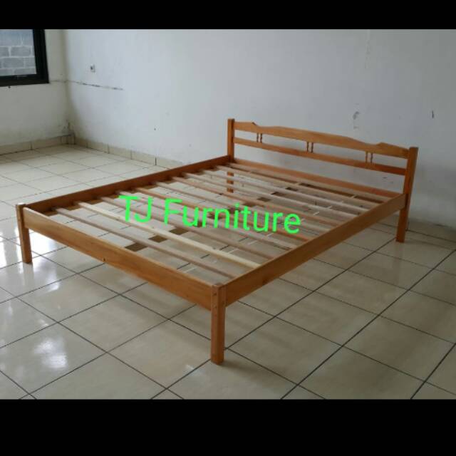 Double bed Tempat  tidur  kayu  Ranjang kayu  No  2  uk 