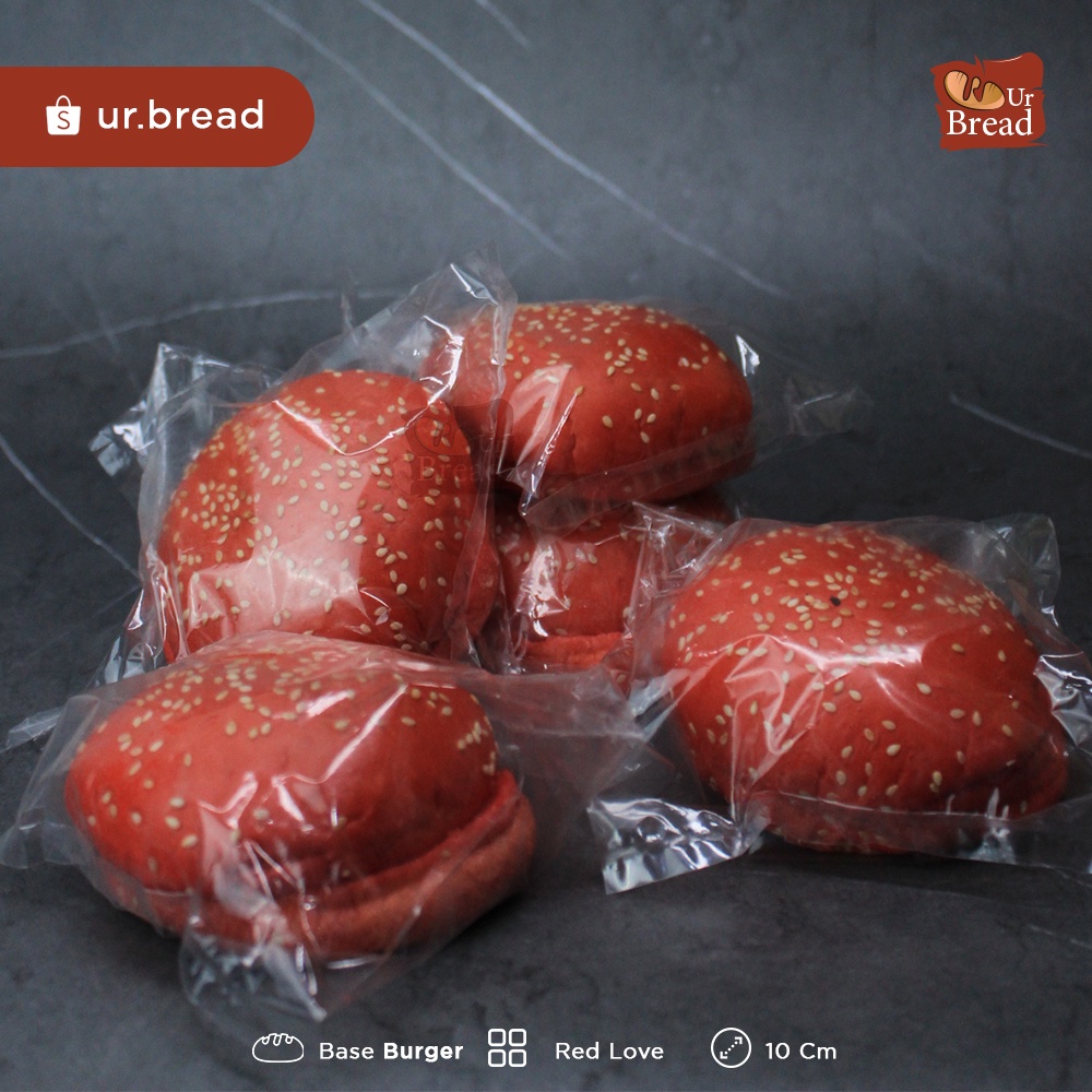 Roti Burger Love Merah 10cm | Base Burger Love 10cm Red