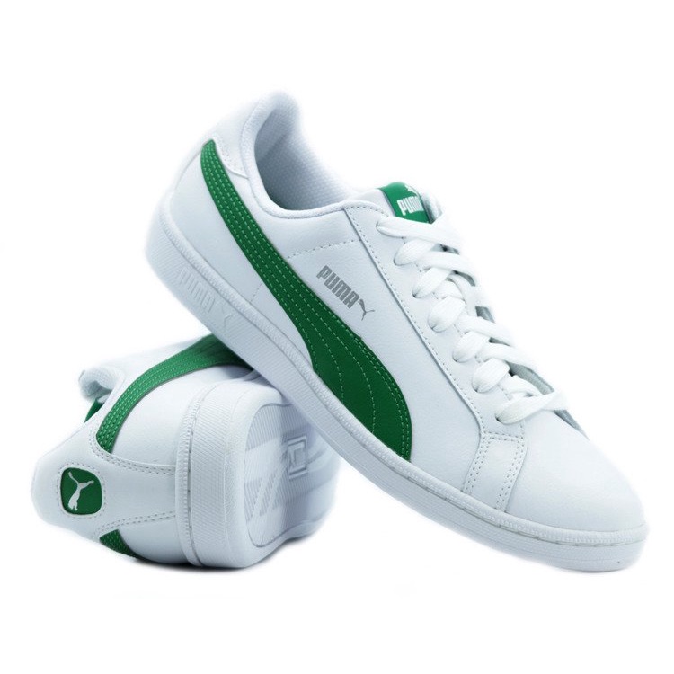 puma white green