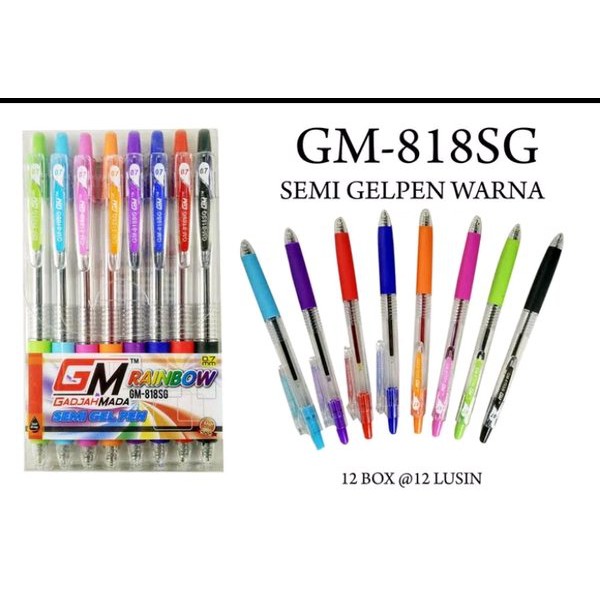 

8 pcs Pulpen 8 warna GM 818sg 0.7mm