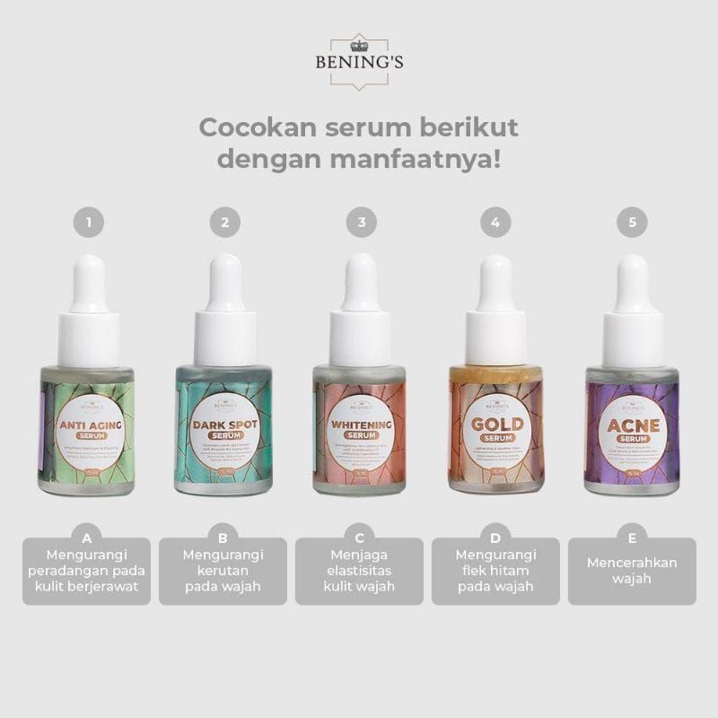 Serum Anti Aging, Gold, Acne dan Darkspot Bening's Skincare