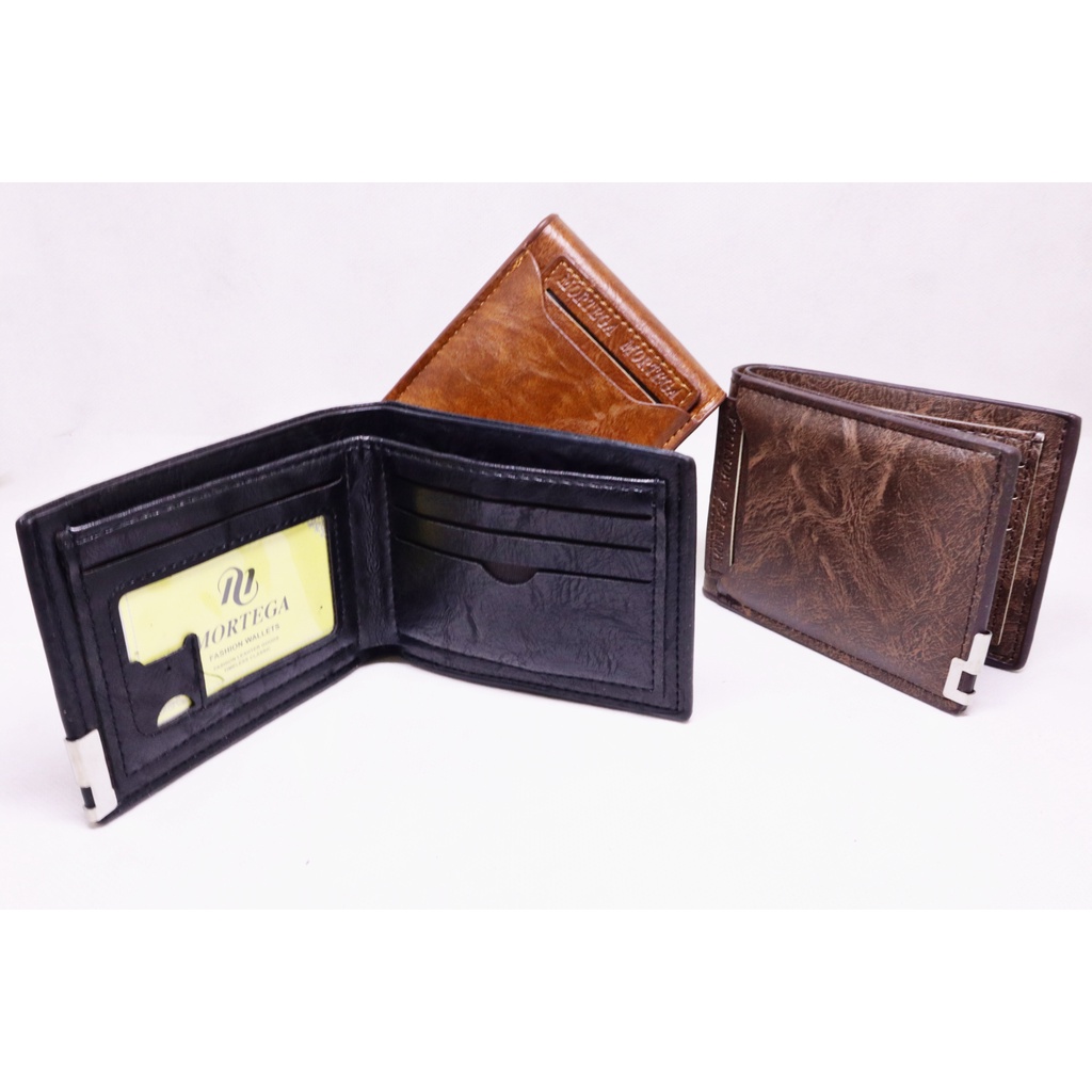 DOMPET MORTEGA LIPAT KULIT / DOMPET FASHION PRIA KULIT / DOMPET LEATHER M-6301