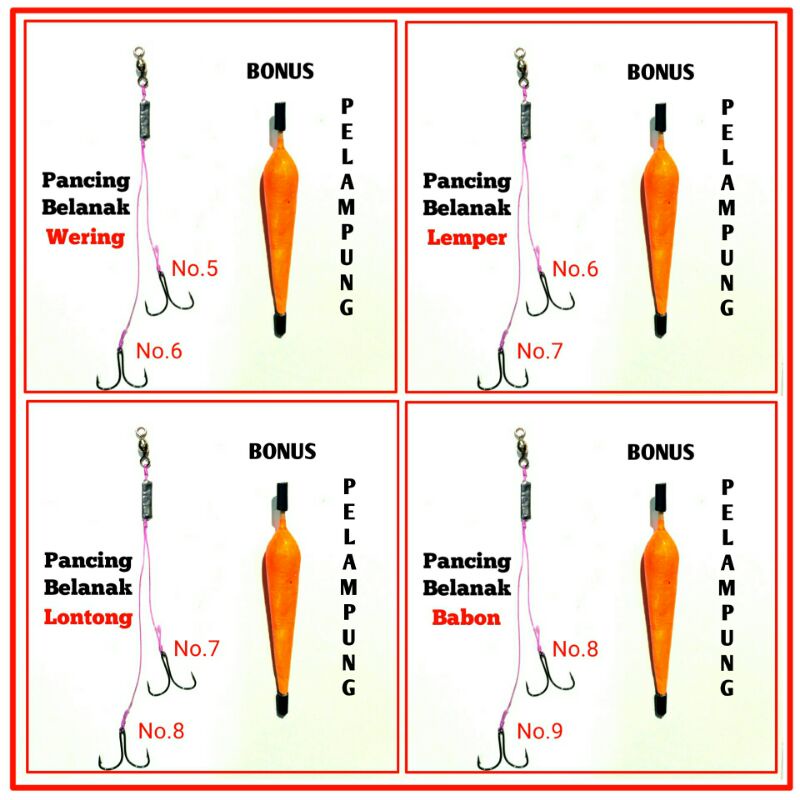 Rangkaian Pancing Belanak Siap Pakai Umpan Tepung