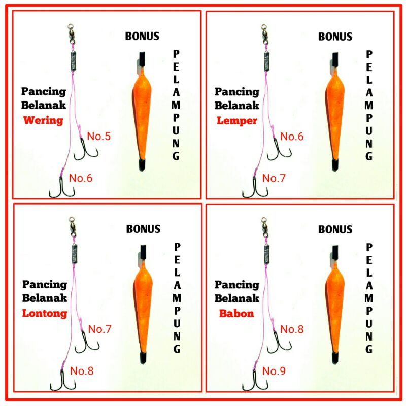 Rangkaian Pancing Belanak Siap Pakai Umpan Tepung