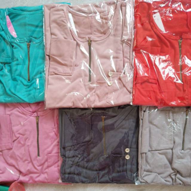 BLOUSE BUSUI ZIPPER (053sleting kantong)