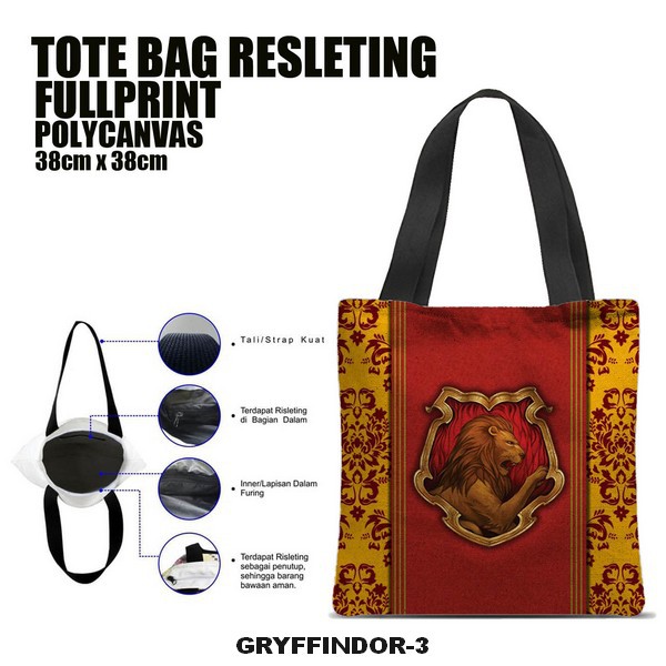Tas / Tote Bag Polycanvas Full Print Resleting - Harry Potter Series.3