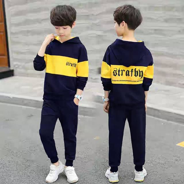 TOTOTAshop.Setelan STARLHO KIDS,Bahan FLEECE TEBAL,Motif bordir &amp; Sablon premium.real picture