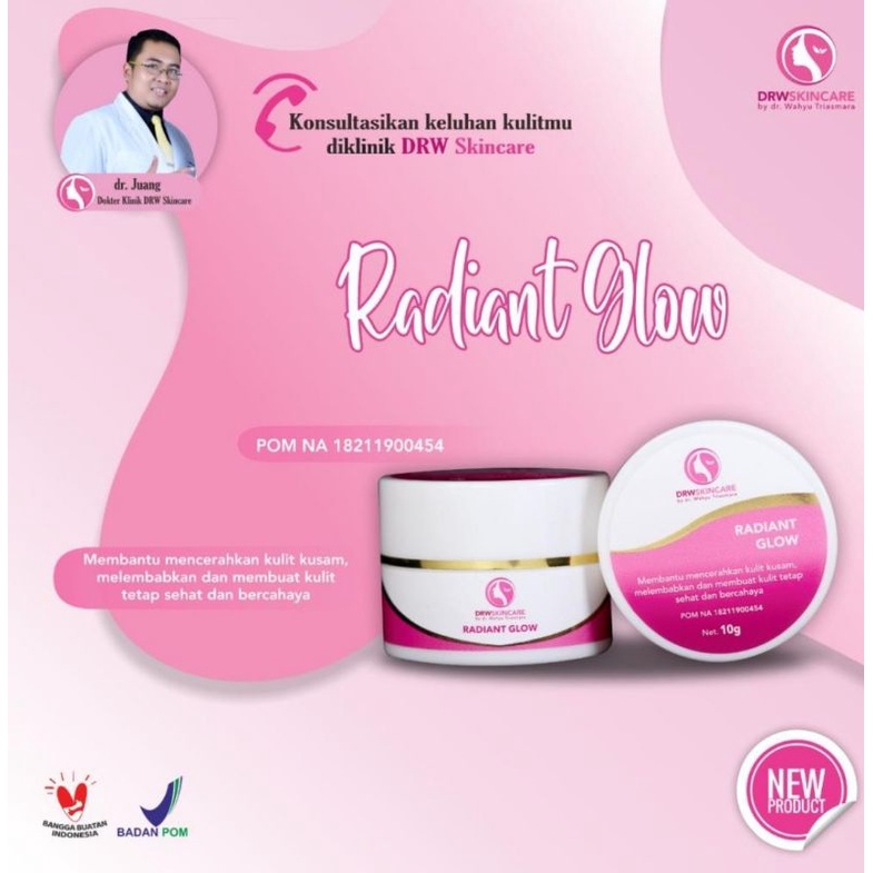 Paket Radiant Drw Skincare  / flek / glow / acne / brightening acne-Krim Malam glow