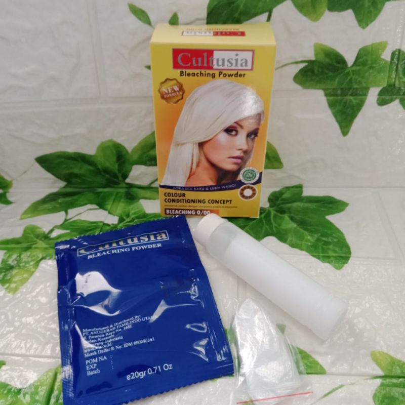 CULTUSIA BLEACHING POWDER 0/00 20GR CAT PEWARNA HIGHLIGHT RAMBUT