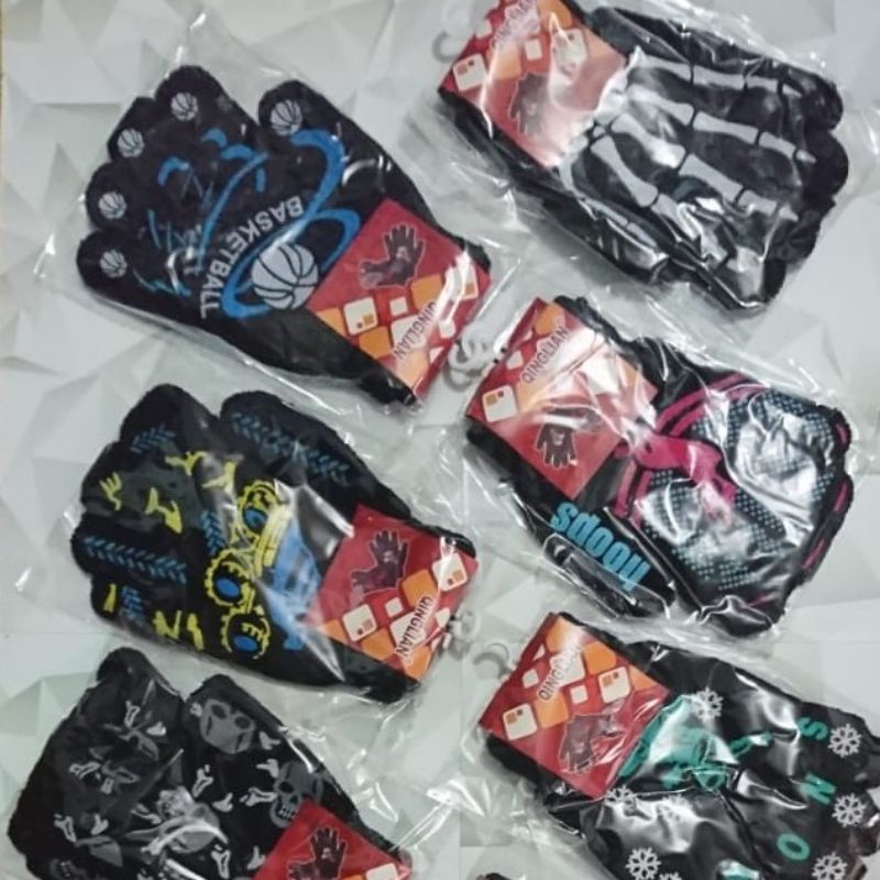 TOKO KL | sarung tangan anak laki laki &amp; perempuan usia 3-8 tahun import bahan lembut elastis dan kuat